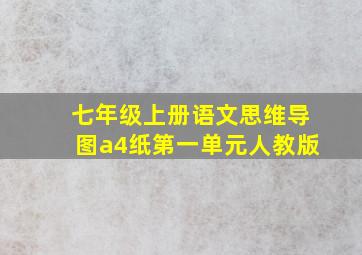 七年级上册语文思维导图a4纸第一单元人教版