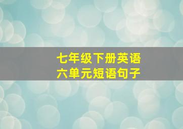 七年级下册英语六单元短语句子