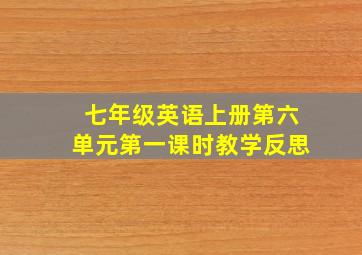 七年级英语上册第六单元第一课时教学反思