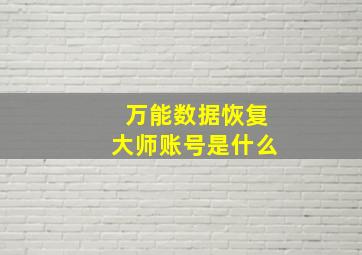 万能数据恢复大师账号是什么