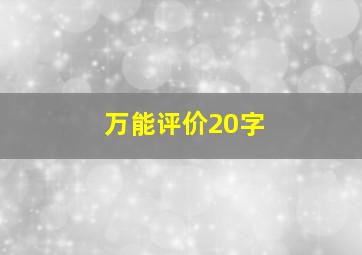 万能评价20字