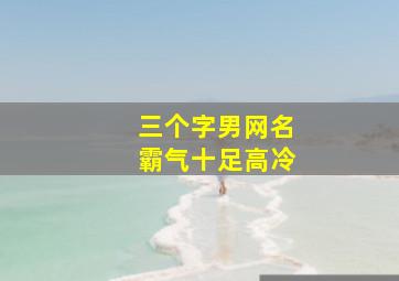 三个字男网名霸气十足高冷