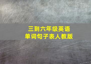 三到六年级英语单词句子表人教版