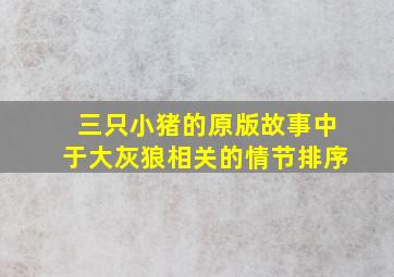 三只小猪的原版故事中于大灰狼相关的情节排序