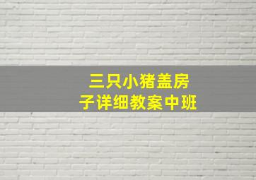 三只小猪盖房子详细教案中班