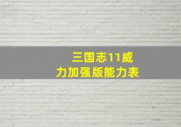 三国志11威力加强版能力表