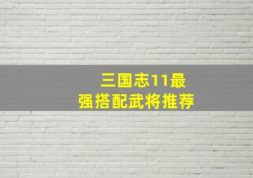 三国志11最强搭配武将推荐