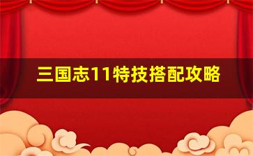 三国志11特技搭配攻略