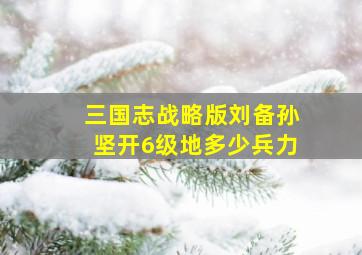 三国志战略版刘备孙坚开6级地多少兵力