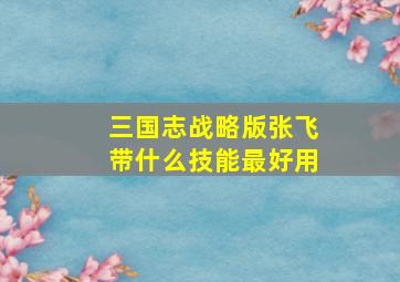 三国志战略版张飞带什么技能最好用