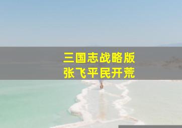 三国志战略版张飞平民开荒