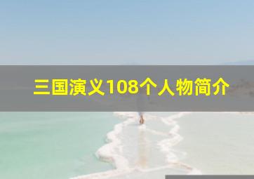 三国演义108个人物简介