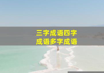 三字成语四字成语多字成语