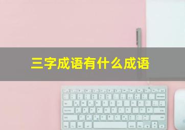 三字成语有什么成语