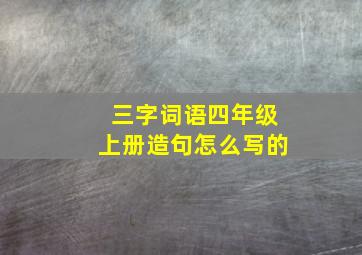 三字词语四年级上册造句怎么写的