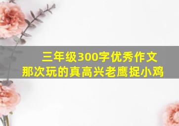 三年级300字优秀作文那次玩的真高兴老鹰捉小鸡