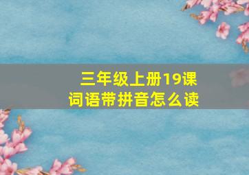 三年级上册19课词语带拼音怎么读