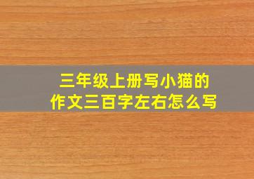 三年级上册写小猫的作文三百字左右怎么写