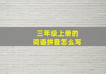 三年级上册的词语拼音怎么写