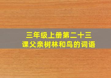 三年级上册第二十三课父亲树林和鸟的词语