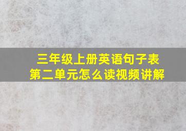 三年级上册英语句子表第二单元怎么读视频讲解