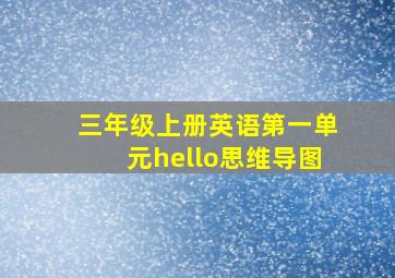 三年级上册英语第一单元hello思维导图