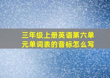 三年级上册英语第六单元单词表的音标怎么写