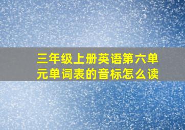 三年级上册英语第六单元单词表的音标怎么读