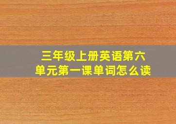 三年级上册英语第六单元第一课单词怎么读