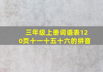 三年级上册词语表120页十一十五十六的拼音