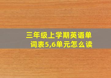 三年级上学期英语单词表5,6单元怎么读