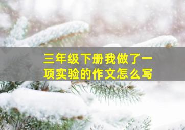 三年级下册我做了一项实验的作文怎么写