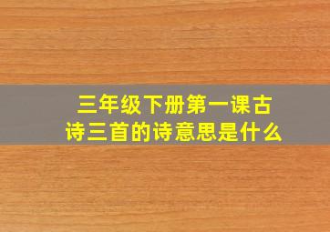 三年级下册第一课古诗三首的诗意思是什么