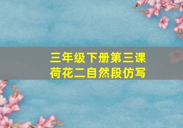 三年级下册第三课荷花二自然段仿写