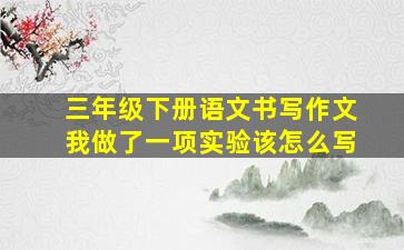 三年级下册语文书写作文我做了一项实验该怎么写