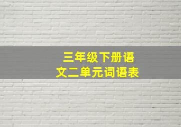 三年级下册语文二单元词语表