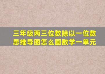 三年级两三位数除以一位数思维导图怎么画数学一单元