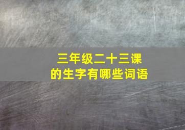 三年级二十三课的生字有哪些词语