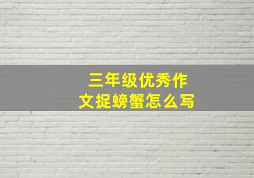 三年级优秀作文捉螃蟹怎么写