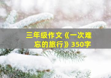 三年级作文《一次难忘的旅行》350字