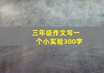 三年级作文写一个小实验300字