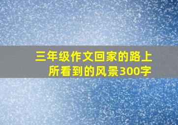 三年级作文回家的路上所看到的风景300字