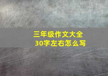 三年级作文大全30字左右怎么写