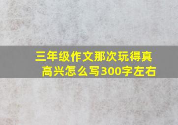 三年级作文那次玩得真高兴怎么写300字左右