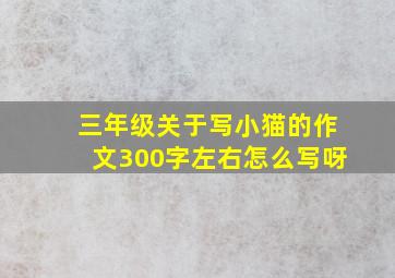 三年级关于写小猫的作文300字左右怎么写呀