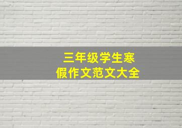 三年级学生寒假作文范文大全