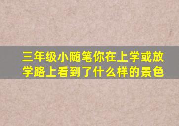 三年级小随笔你在上学或放学路上看到了什么样的景色