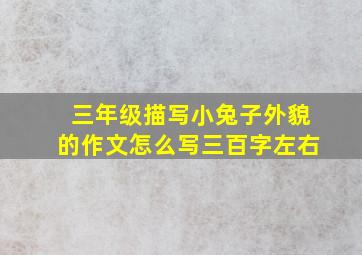 三年级描写小兔子外貌的作文怎么写三百字左右