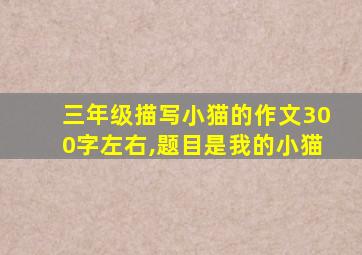 三年级描写小猫的作文300字左右,题目是我的小猫