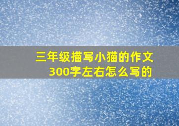 三年级描写小猫的作文300字左右怎么写的